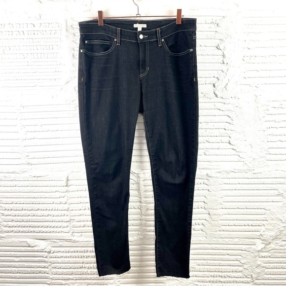 Eileen Fisher Stretch Organic Cotton Mid-Rise Black Straight Leg Jean Size 12 - Picture 1 of 10